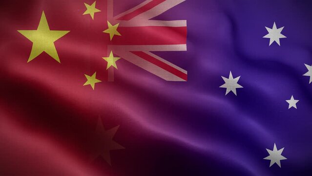 China Australia Flag Loop Background 4K