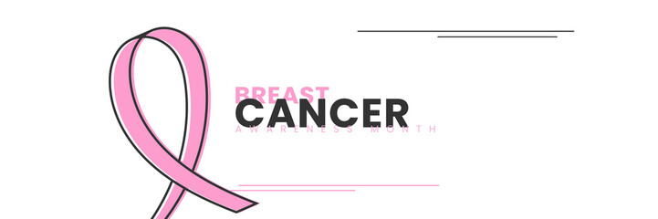 breast cancer awareness month banner. minimal concept