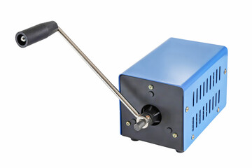 Hand-driven electricity generator, device for extreme situations with lack of energy and charging