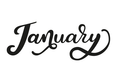 Fototapeta na wymiar Months of the year. A beautiful and editable vector design of month January for a calendar, schedule, bullet journal, annual report, planner and agenda. 