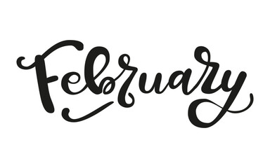 Months of the year. A beautiful and editable vector design of month February for a calendar, schedule, bullet journal, annual report, planner and agenda. 
