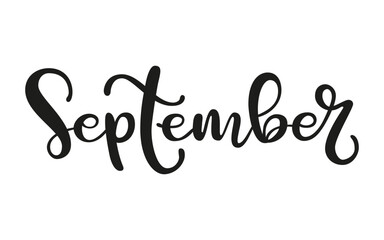 Months of the year. A beautiful and editable vector design of month September for a calendar, schedule, bullet journal, annual report, planner and agenda. 