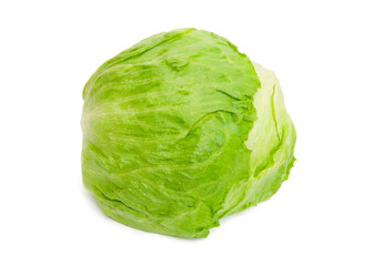 Crisphead lettuce isolated on white background
