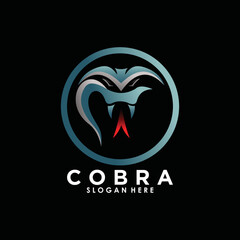 cobra logo illustration design with creative concept premium vector