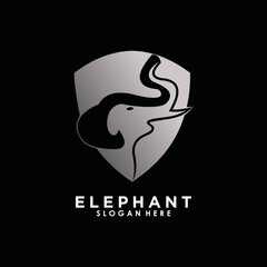 elephant logo illustration design with creative concept premium vector