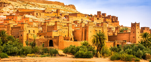 Amazing view of Kasbah Ait Ben Haddou near Ouarzazate in the Atlas Mountains of Morocco. UNESCO...