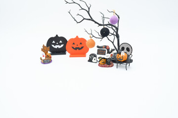 ハロウィンの小物とコピースペース