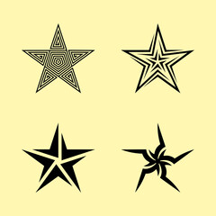 Stars pack vector design with various shapes style