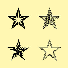 Stars pack vector design with various shapes style