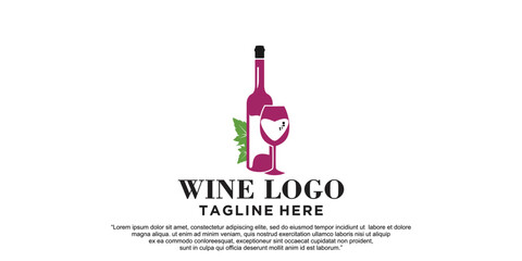 Wine logo icon design template vector illustration Premium Vector