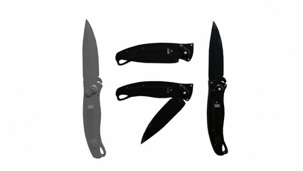 A professional isolated kitchen knife on a white background.