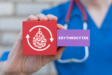 Erythrocytes red blood cells medical scientific concept. Test of ESR Erythrocyte Sedimentation...