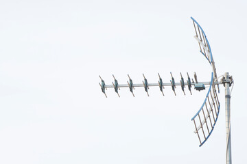 Outdoor antenna to receive the television signal.