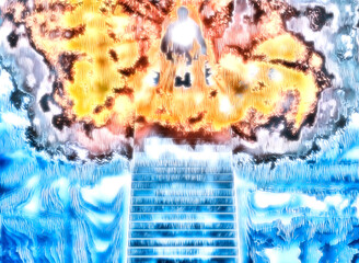 Obraz na płótnie Canvas 3d illustration of God in Heaven