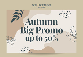 Set of abstract autumn backgrounds for social media stories or web banners. Use for event invitation, discount voucher, advertising.