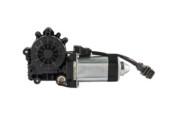 Motor, Door Window. Electric window mechanism motor for a car on a white isolated background....