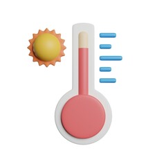 Hot Temperature Day 3D Rendering Illustration