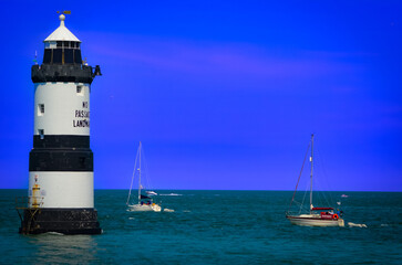 Fototapeta na wymiar Penmon Lighthouse, Anglesey, wales - view 1