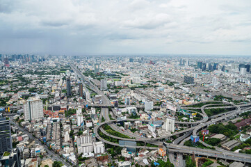 top view of the city, building of bangkok, cityscape