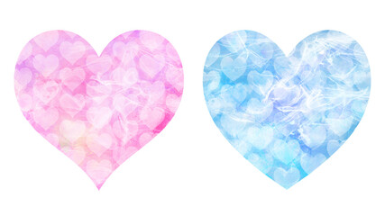 ハート模様の水彩風ハート