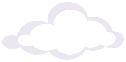 Fluffy cloud, weather phenomenon sign - vector full color picture. Fluffy white cloud