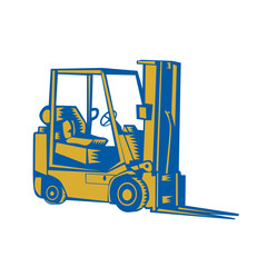 Forklift Truck Side Woodcut