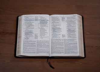 Brown Bible viewed from above