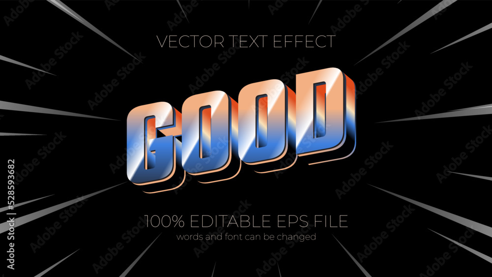 Poster good editable text effect style, eps editable text effect