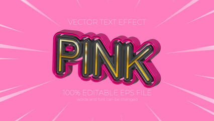 Pink editable text effect style, EPS editable text effect