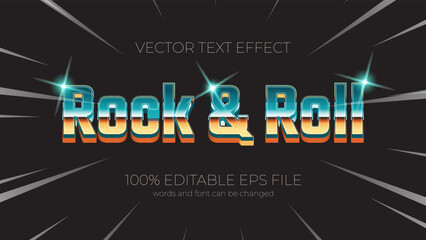 Rock and Roll editable text effect style, EPS editable text effect