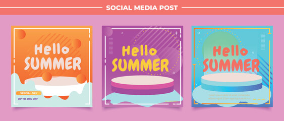 summer sale social media post template	