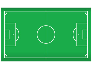 soccer football field of green color on a white background
