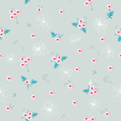 Beautiful vector seamless fashion pattern with daisy flowers