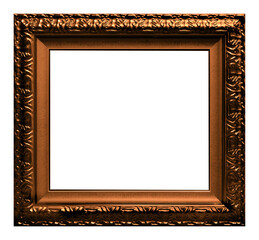 Antique coper frame isolated on the white background