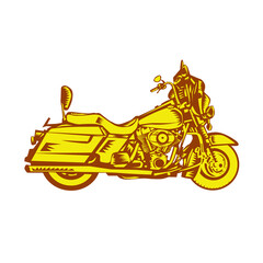 Motorcycle Motorbike Woodcut
