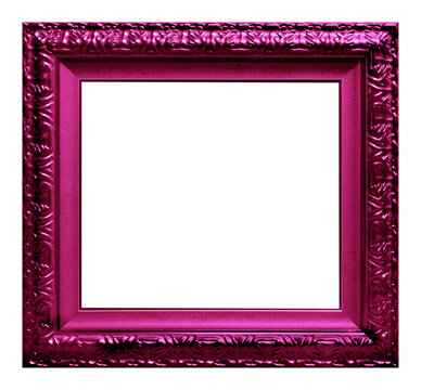 Antique pink frame isolated on the white background