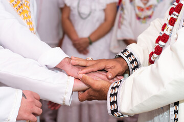 hands homosexual marriage in Brazilian religion ritual of African descent.