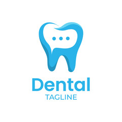 Minimalist Dental Logo with Speech Bubble