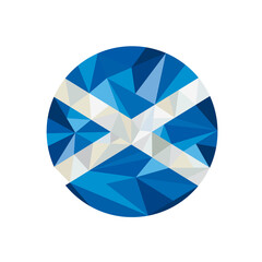 Naklejka na ściany i meble Scotland Flag Icon Circle Low Polygon