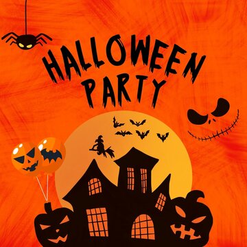 Halloween Party: Creative illustration design for social media templates to celebrate Halloween on October 31st. This design is also suitable for graphic sources.