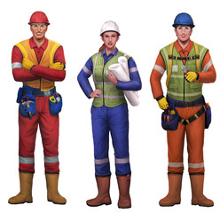 construction company worker illustration