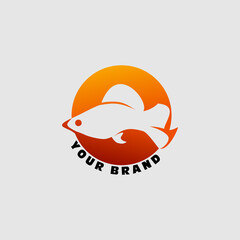 guppy logo vector circle background with negative space and gradient