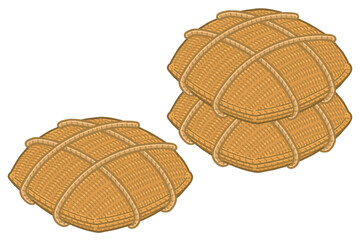 Korean traditional rice bags. Vector illustrations set.