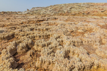 Volcanic landscape of Dallol, Danakil depression, Ethiopia.