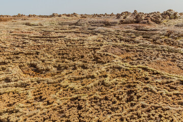 Volcanic landscape of Dallol, Danakil depression, Ethiopia.