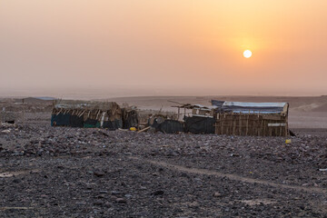Early morning in Hamed Ela, Afar tribe settlement in the Danakil depression, Ethiopia.