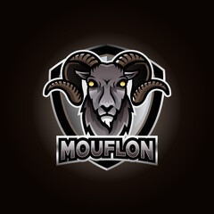 Mouflon head logo gaming esport