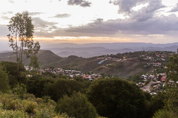 Sunset aerial view of Lalibela, Ethiopia