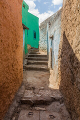 Narrow alley in the Old town in Harar, Ethiopia