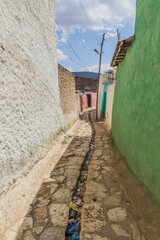 Narrow alley in the old town in Harar, Ethiopia